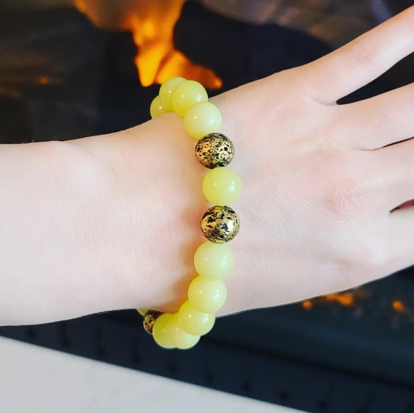 Yellow Jade bracelet - Picture 4 of 4